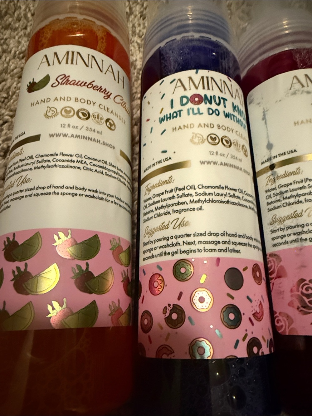 NEW! Aminnah Hand and Body Cleanser FULL SIZE - Choice of 12 different scents - Picture 4 of 11
